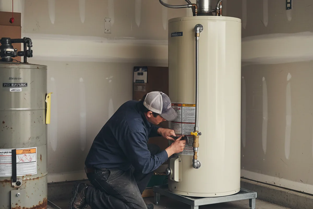 Water heater and shutoff valve replacement in Waxhaw